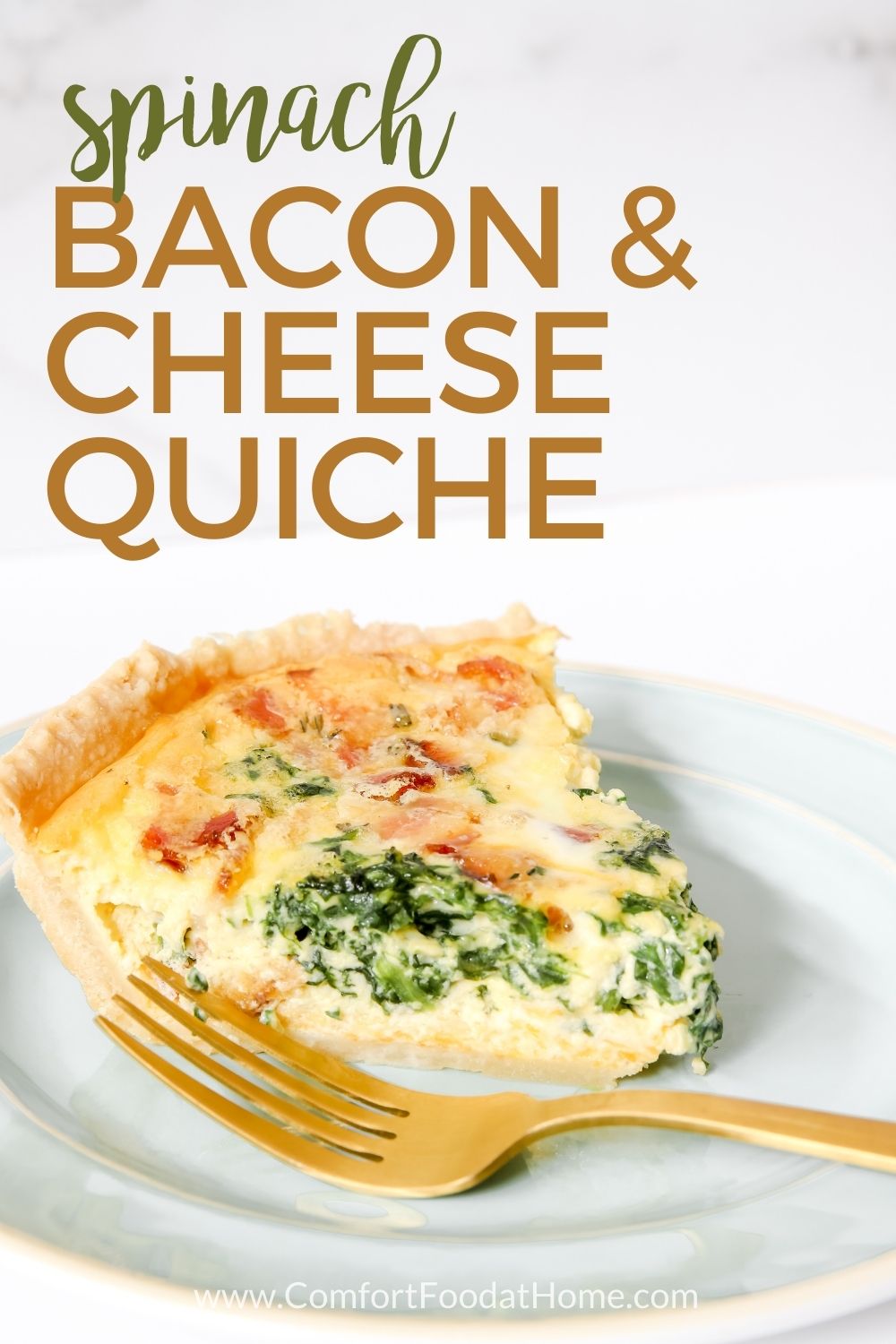 Bacon & Cheese Quiche with Spinach