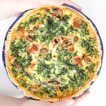 Bacon and Cheese Quiche with Spinach