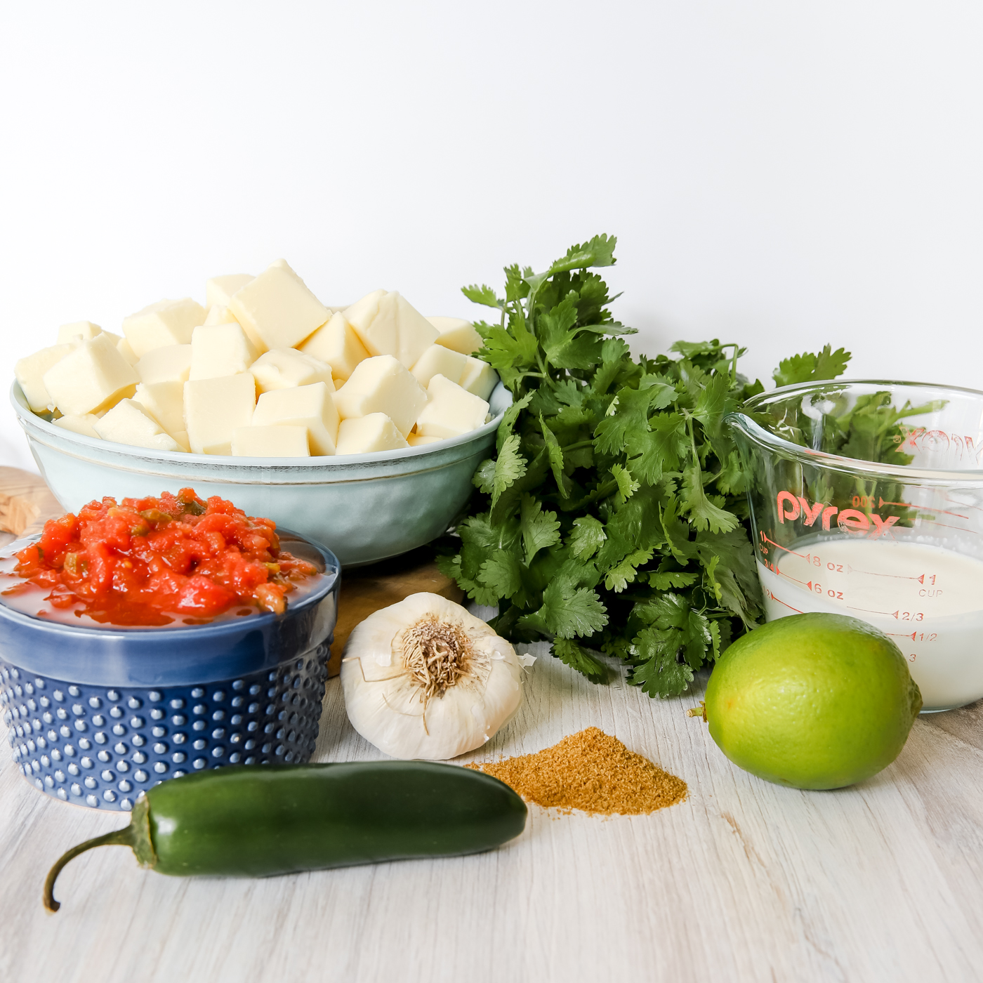 Ingredients for White Queso Dip