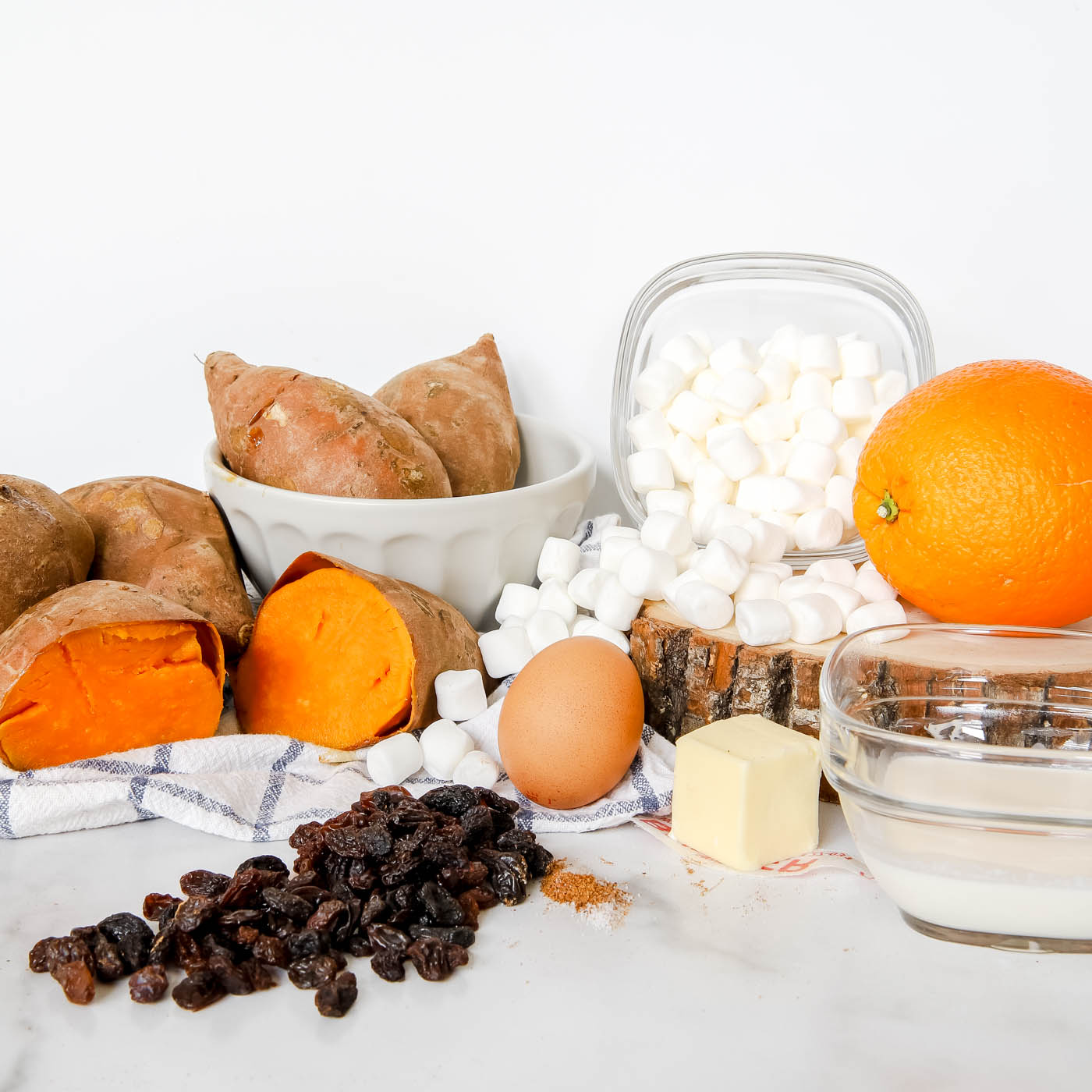 ingredients for orange sweet potato soufflé