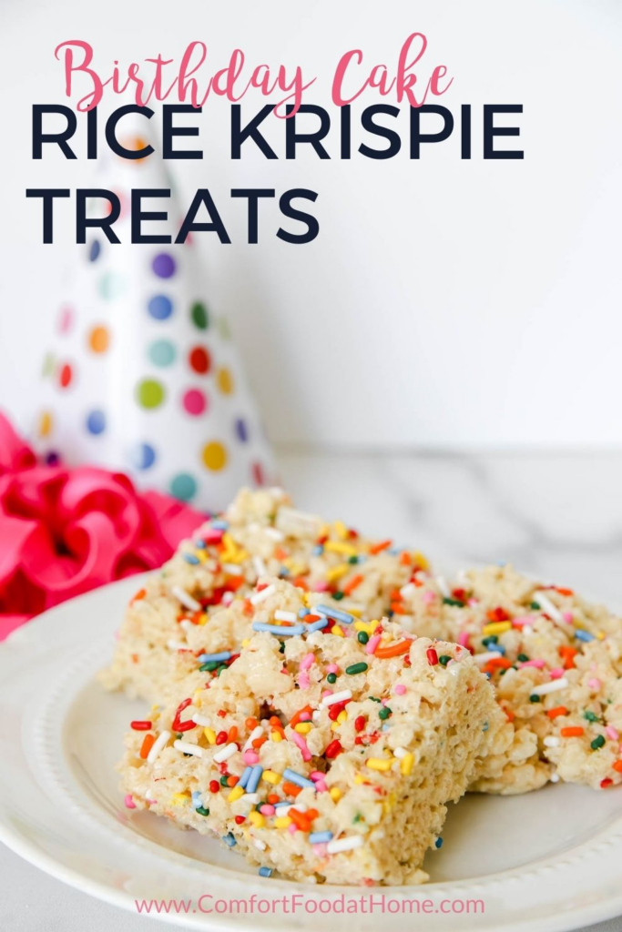 Cake Batter Rice Krispie Treats - Comfort Food at Home