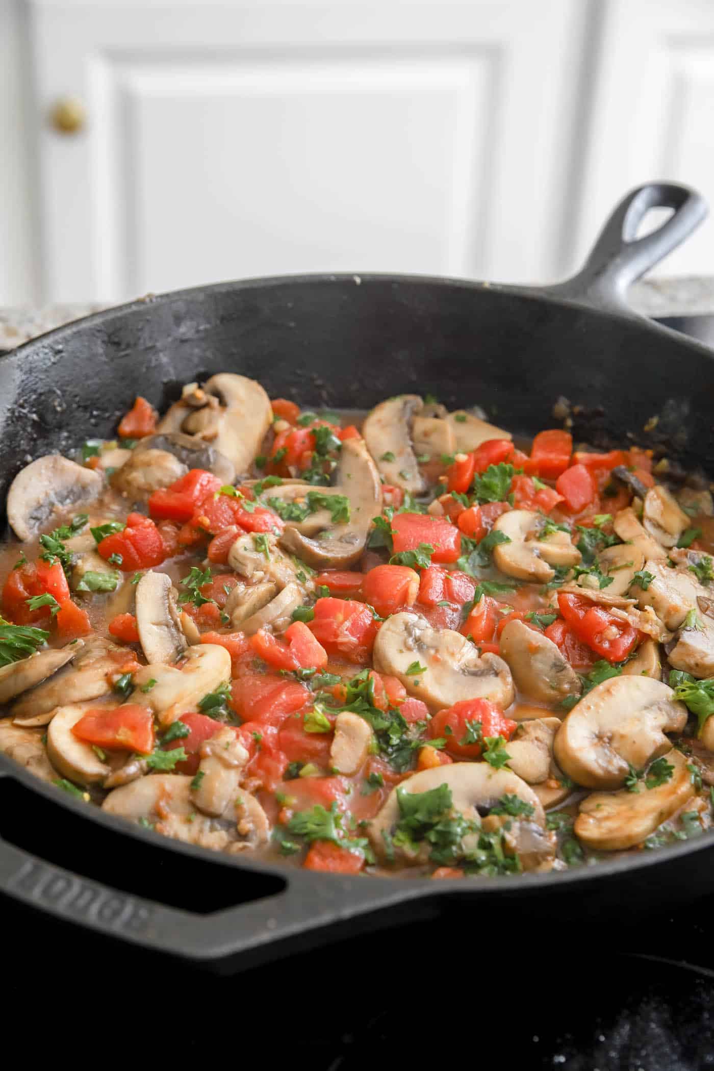 cooking vegetables with Italian chicken roll-ups