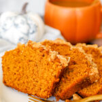 Pumpkin Bread with Cinnamon Streusel and Maple Glaze