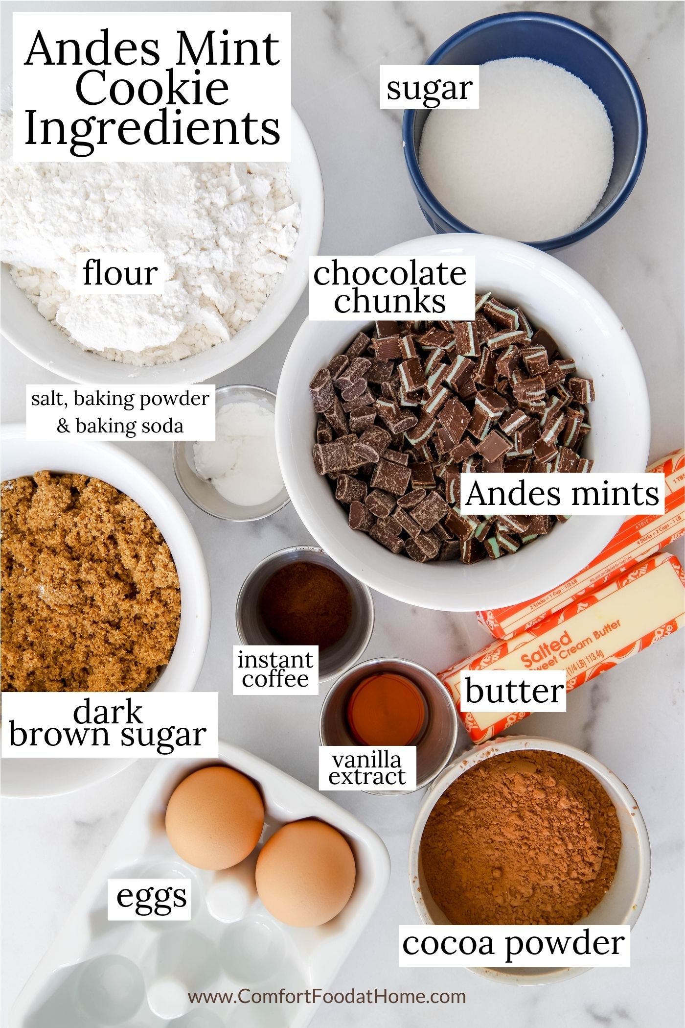 Chocolate Andes Mint Cookie Ingredients