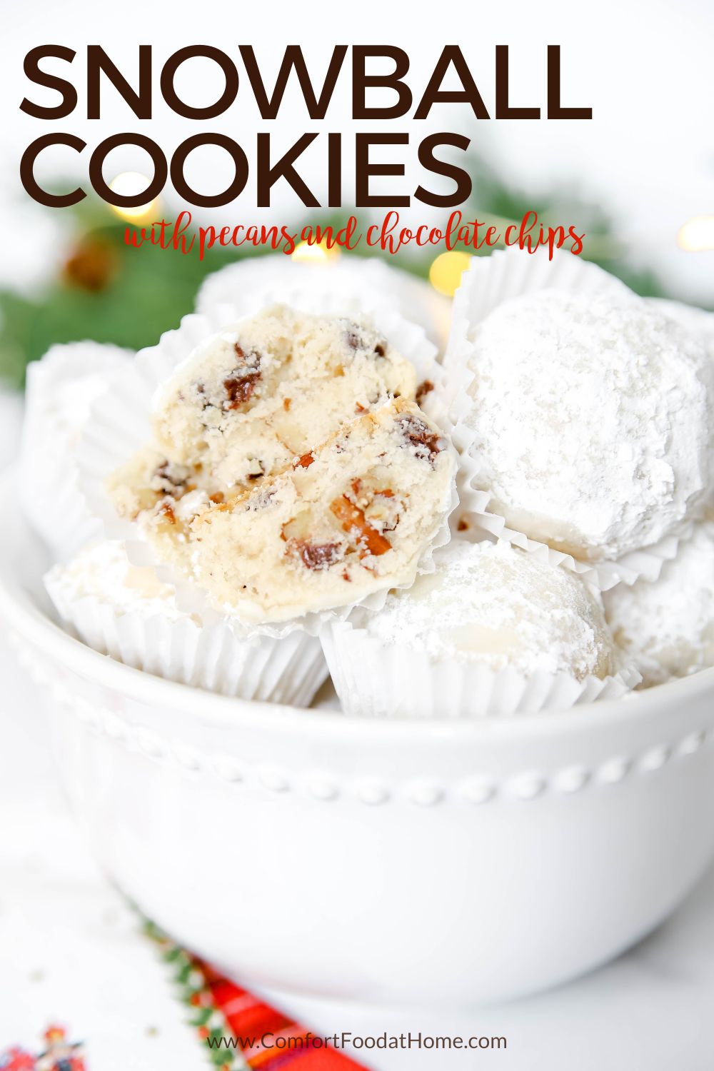 Holiday Pecan Snowball Cookies