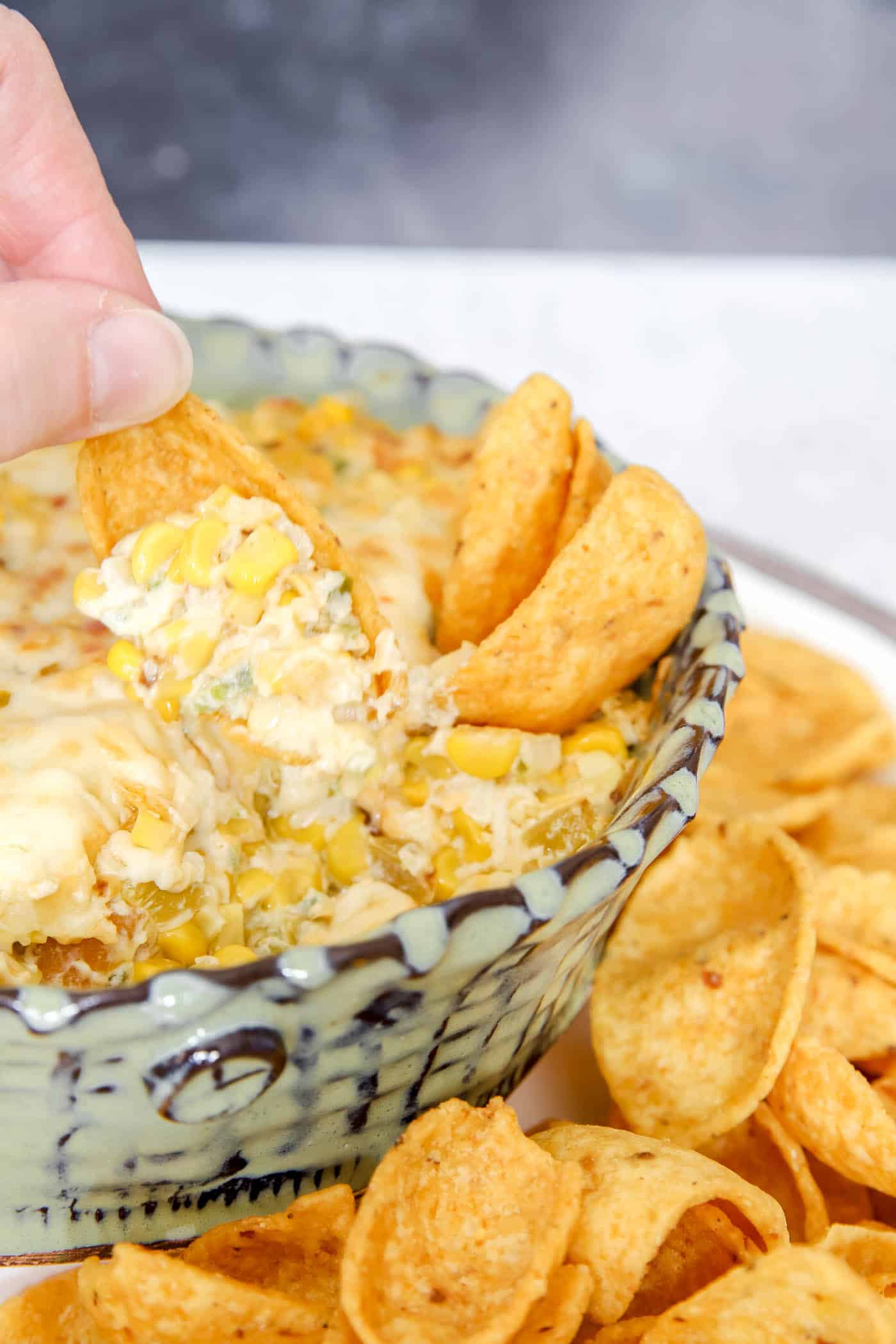 easy hot corn dip with Fritos.