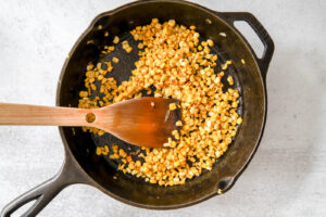 saute corn in the skillet for corn dip