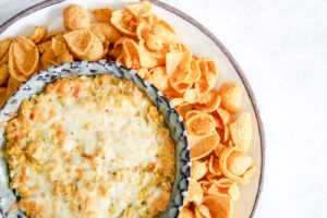 easy hot corn dip with chips