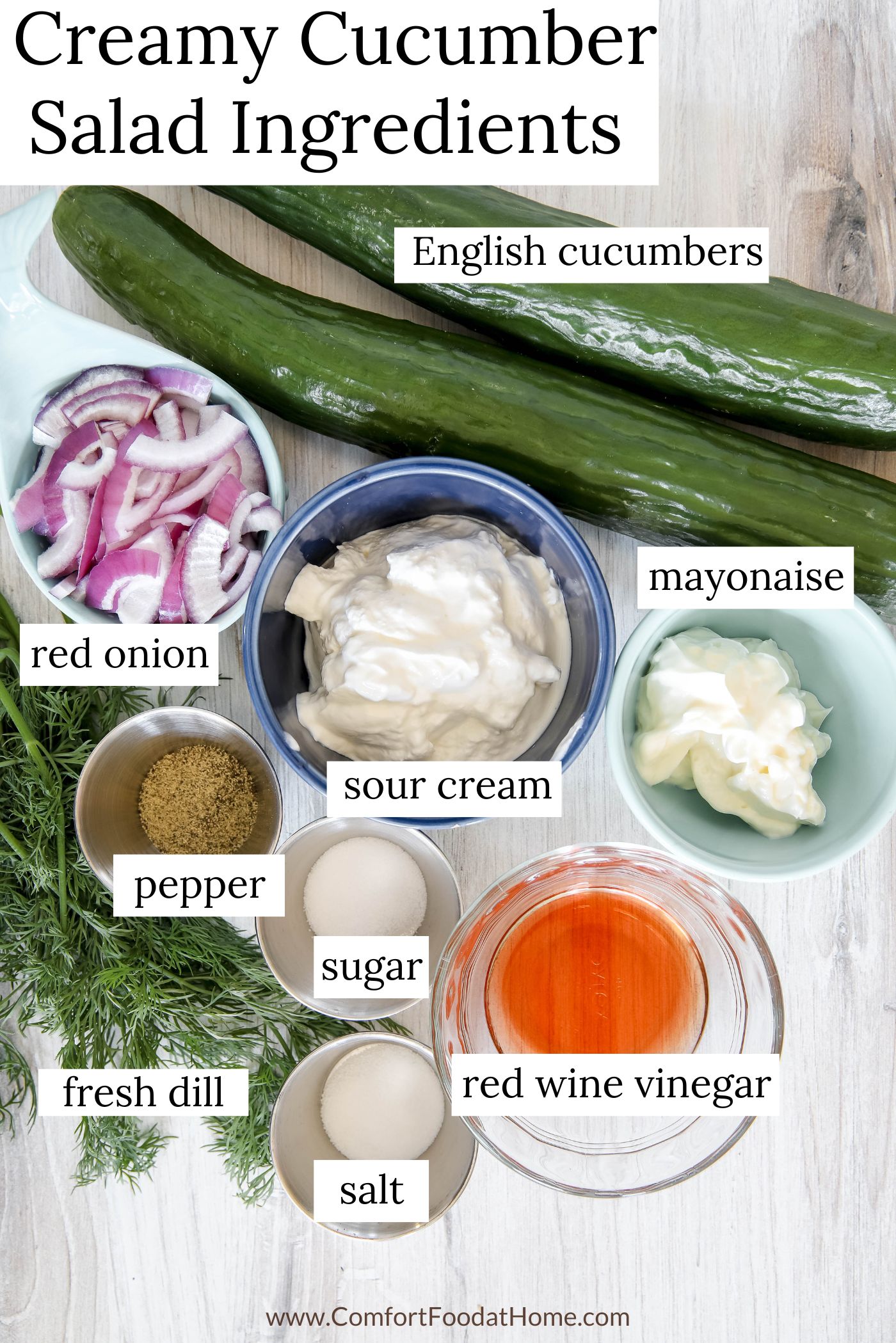 creamy cucumber salad ingredients