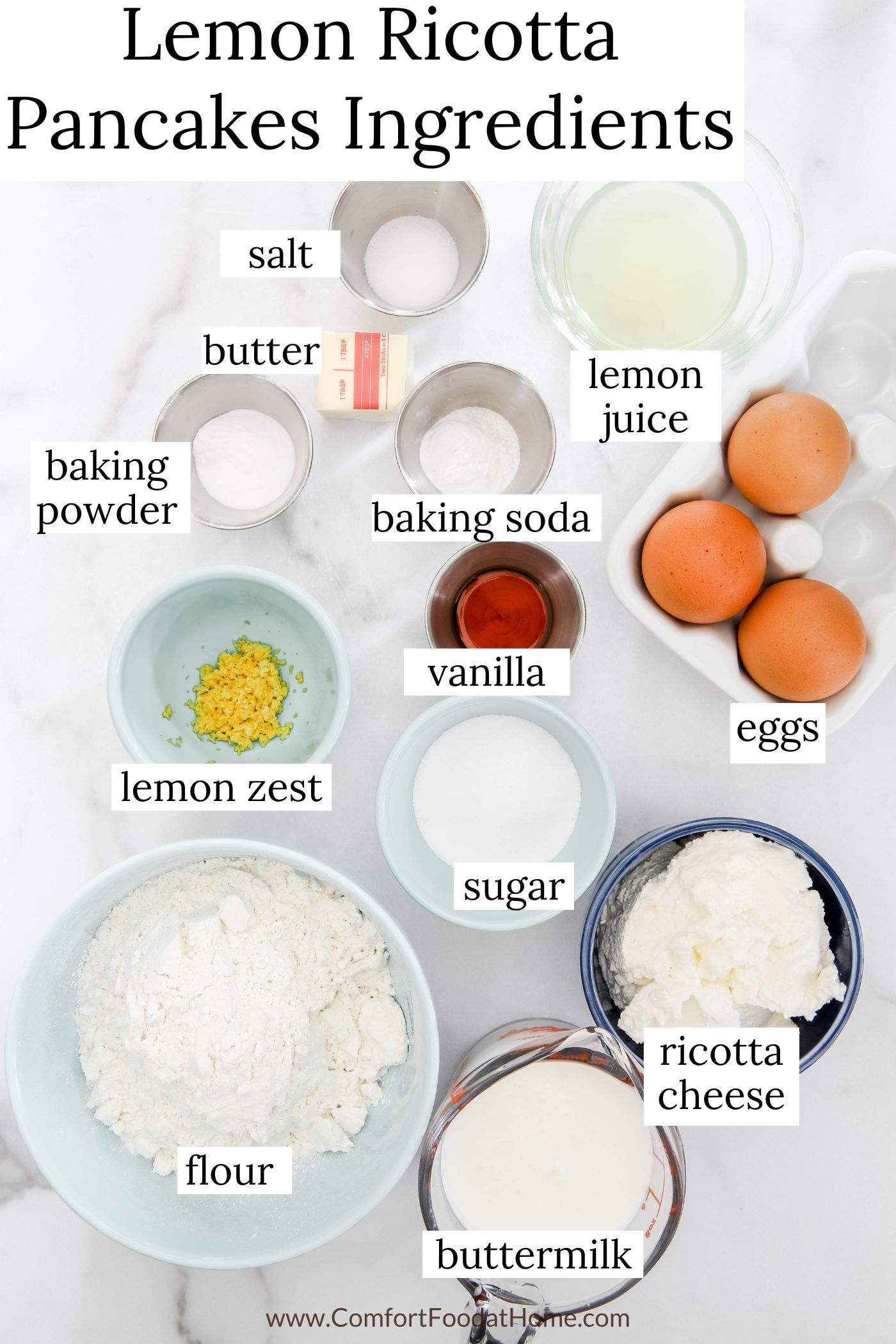 lemon ricotta pancake ingredients.