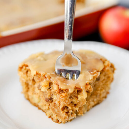 apple cake with caramel icing