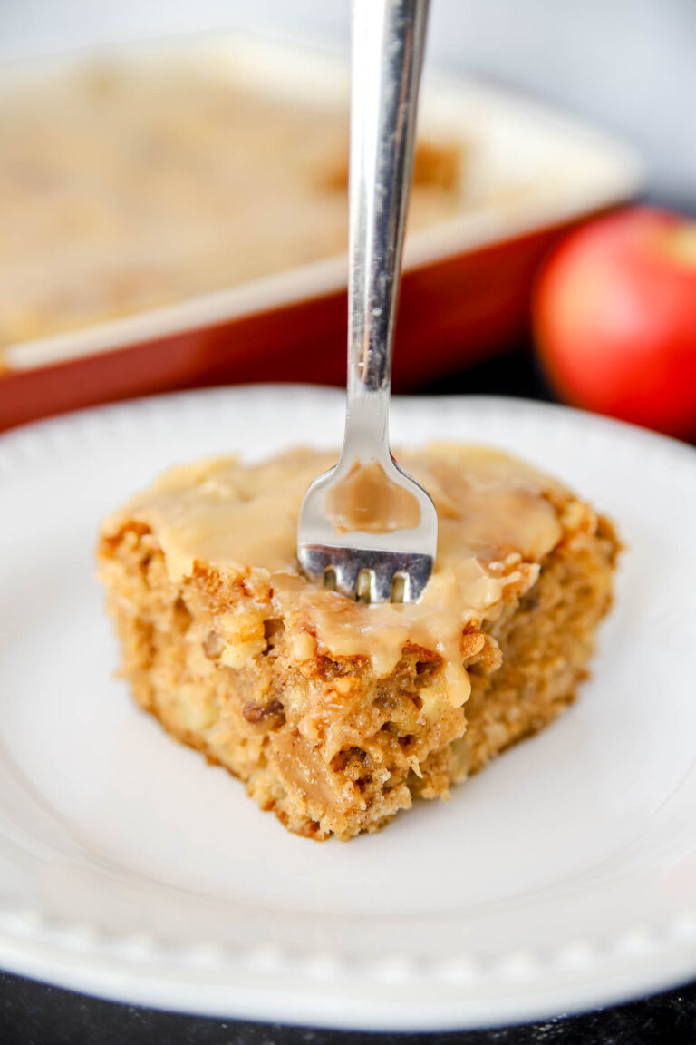 apple cake with caramel icing