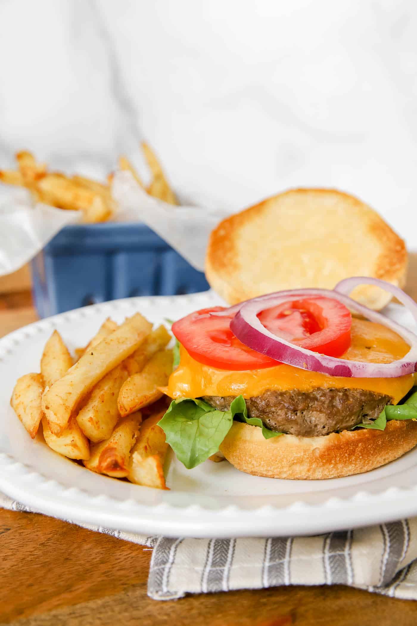 burgers on the stove