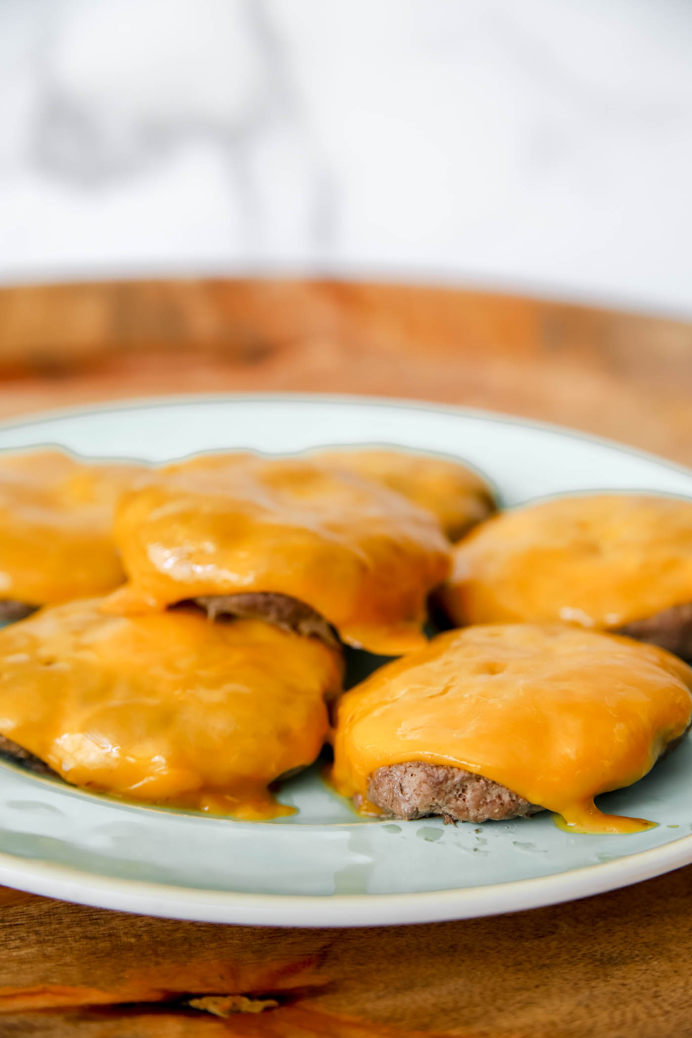 cheeseburgers on a plate