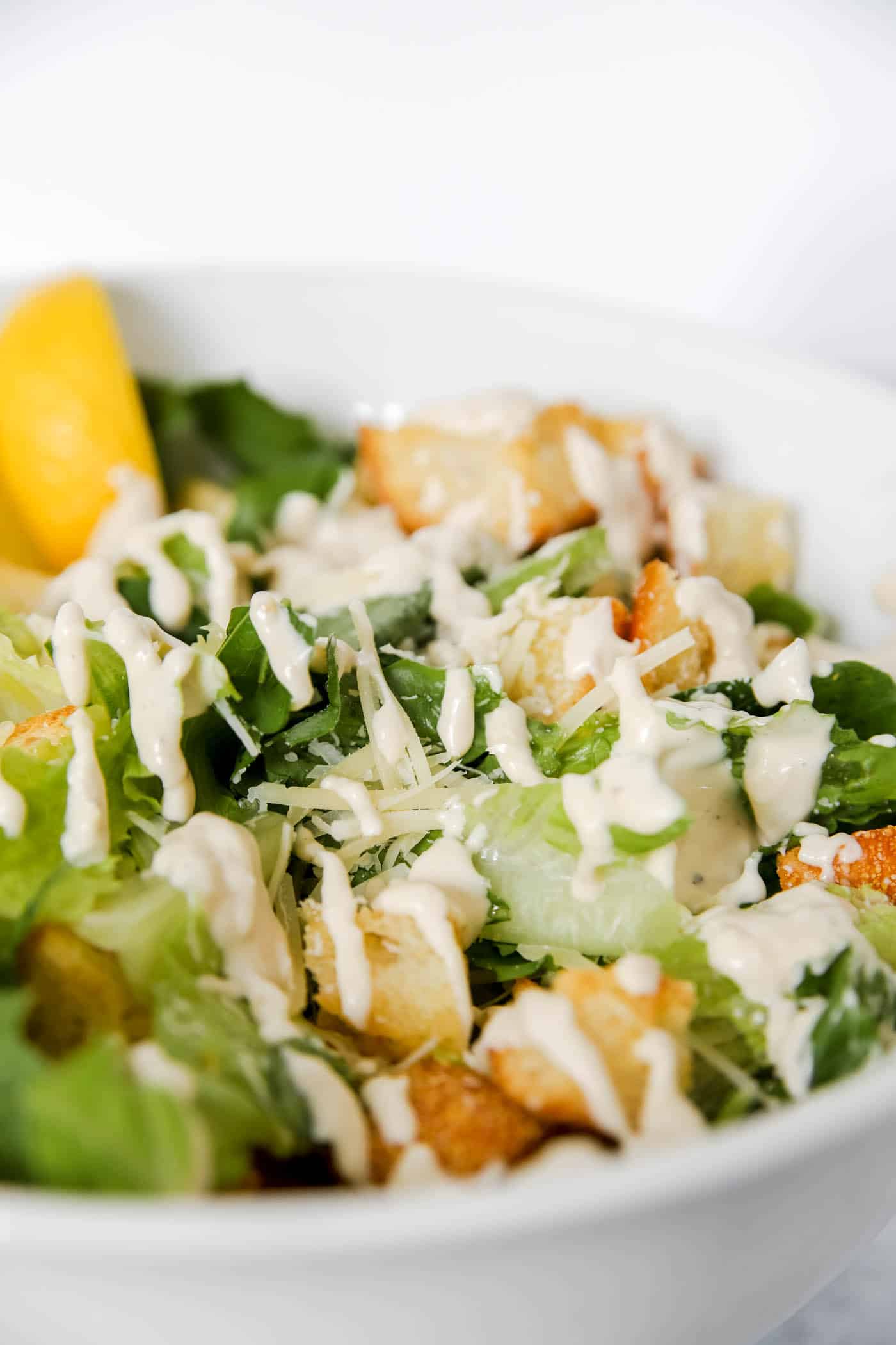 Caesar Salad with Homemade Dressing and Homemade Croutons