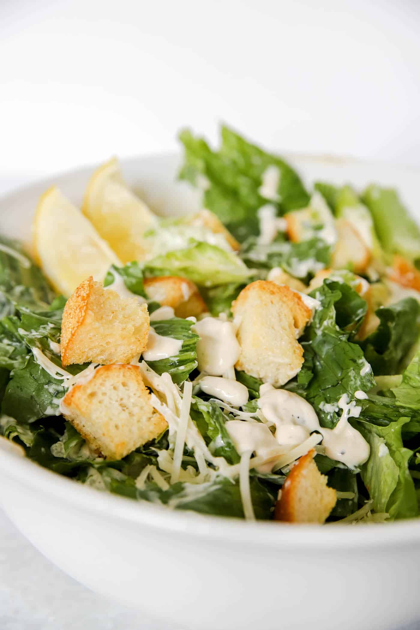 caesar salad with homemade dressing