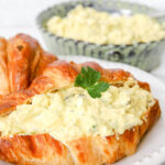 egg salad in a croissant