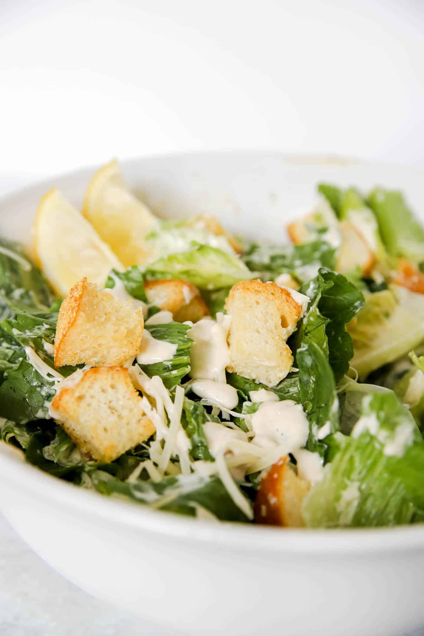 caesar salad with homemade dressing