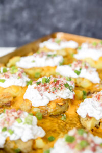 loaded smashed potato side dish