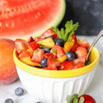 Summer fruit salad with mint and honey