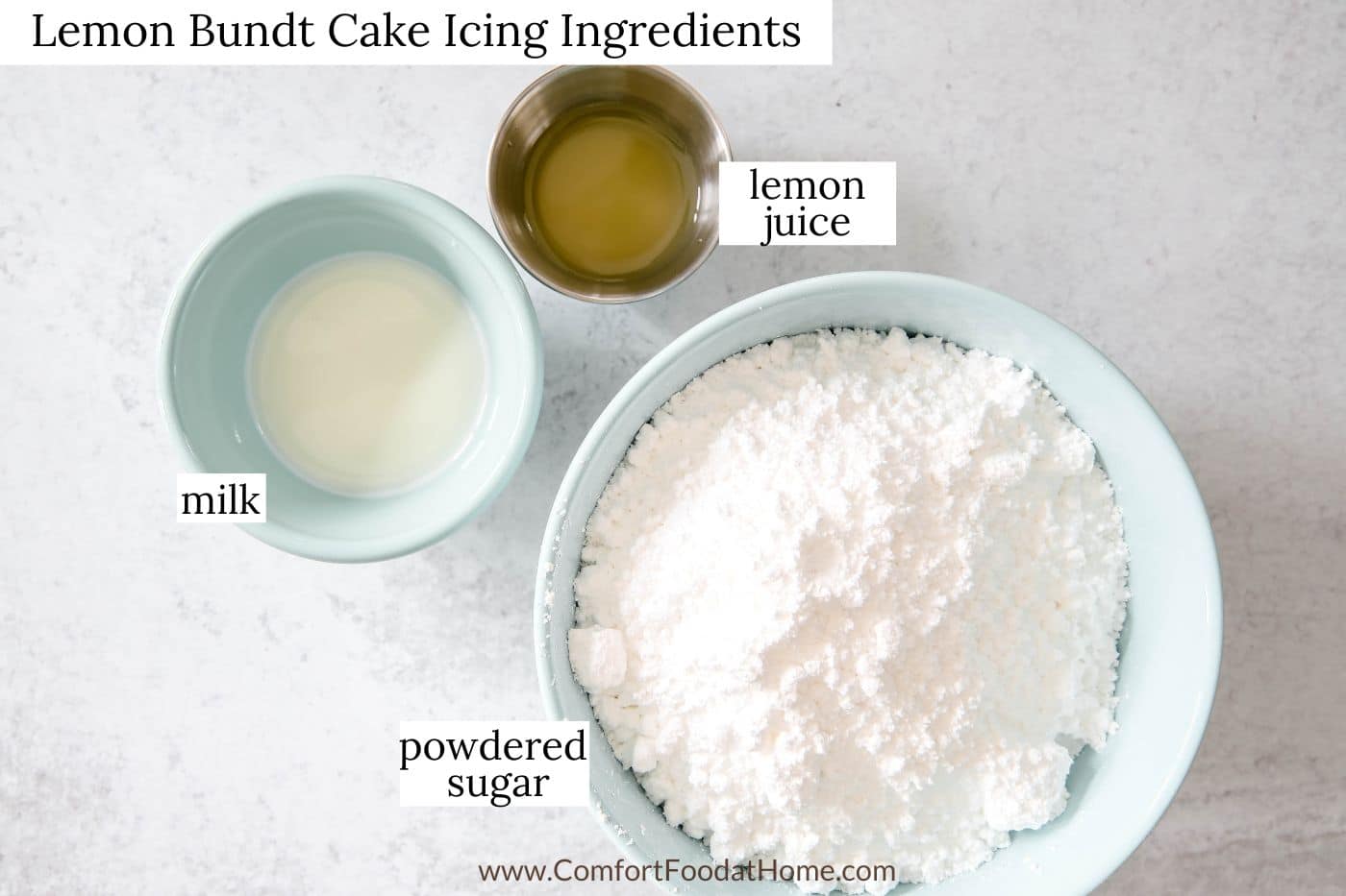 lemon Bundt cake icing ingredients