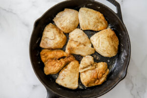 chicken in a cast iron pan