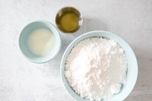 ingredients for lemon Bundt cake icing.