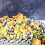black bean corn feta dip