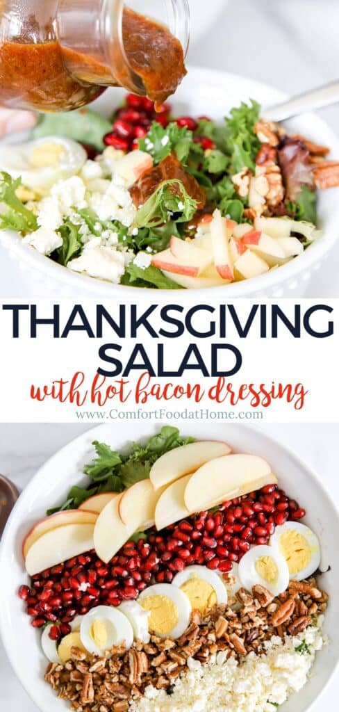 thanksgiving salad with hot bacon dressing