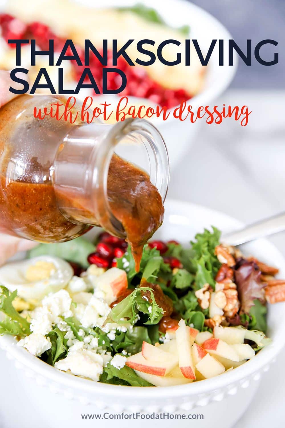 thanksgiving salad with hot bacon dressing