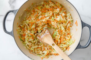 cabbage and carrots in chicken chow mein