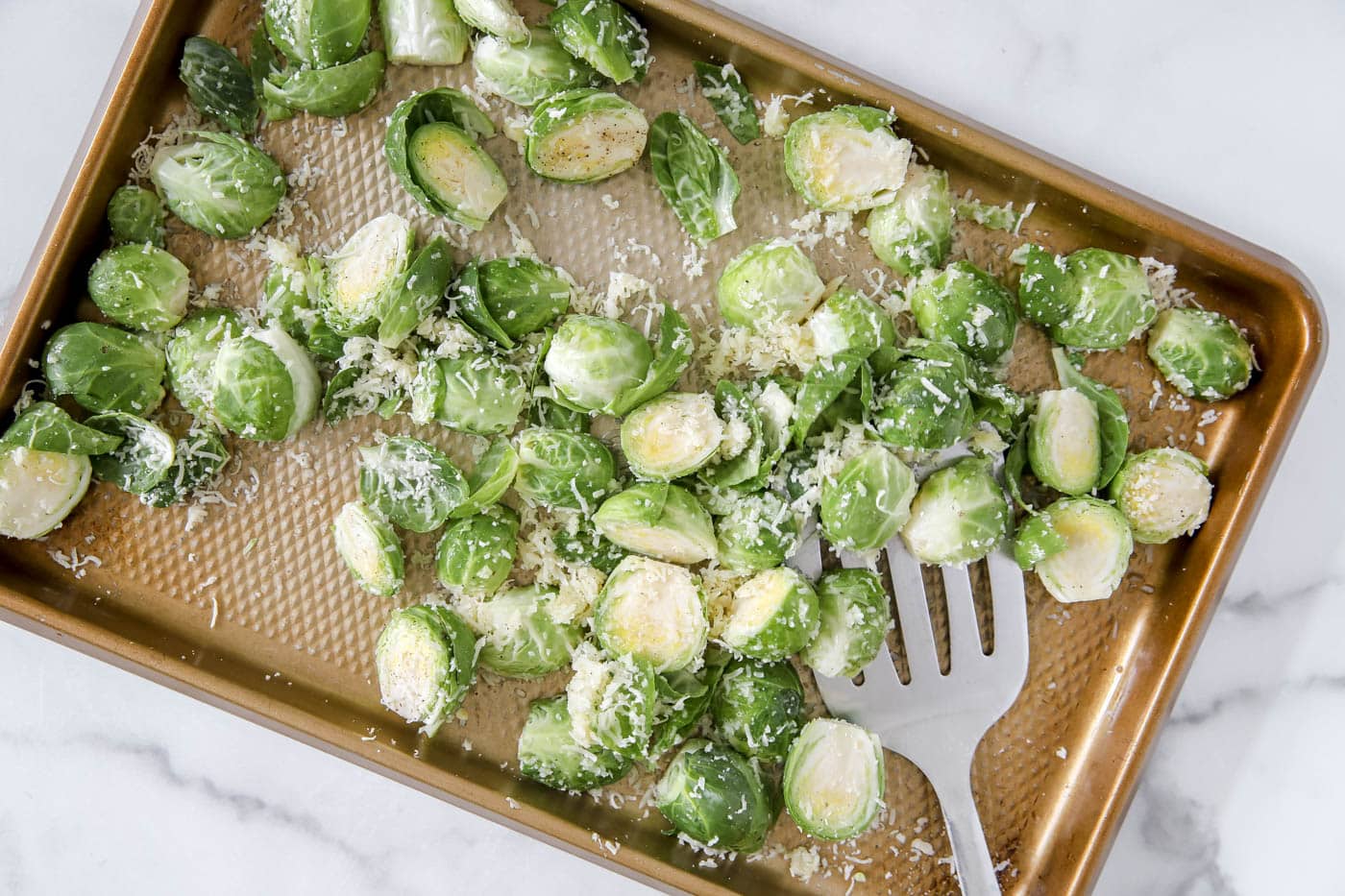 garlic parmesan Brussels sprouts