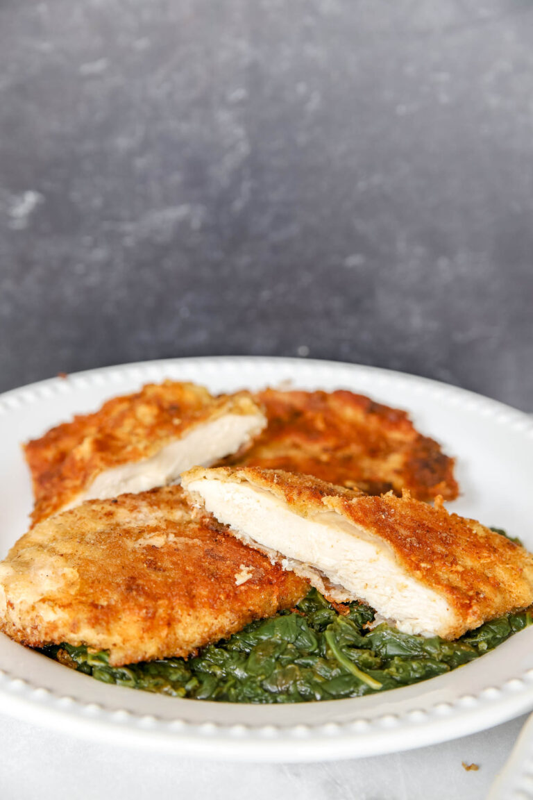 Parmesan-Crusted Chicken with Spinach