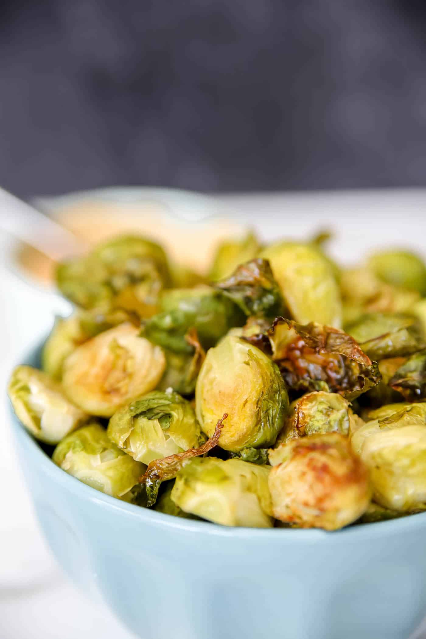 Oven Roasted Brussels Sprouts with Sriracha Mayo Sauce