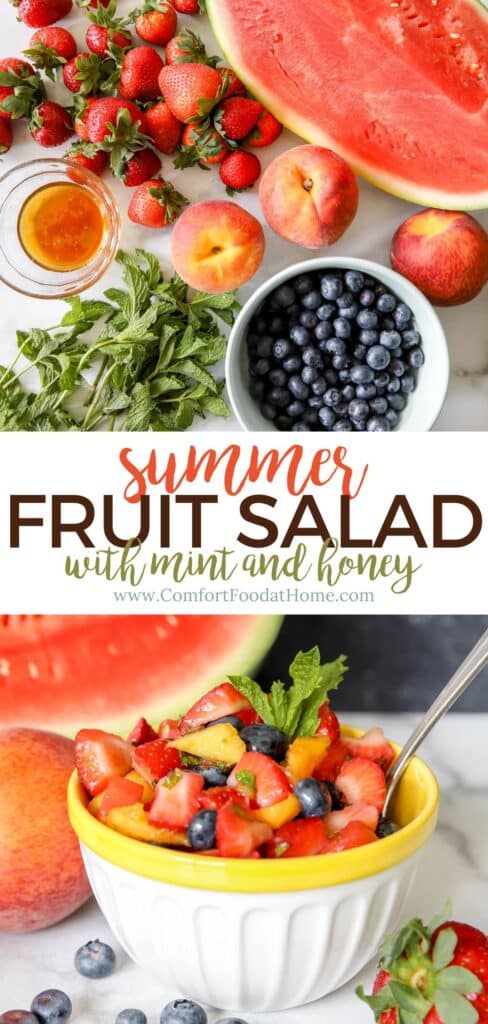 summer fruit salad with mint and honey