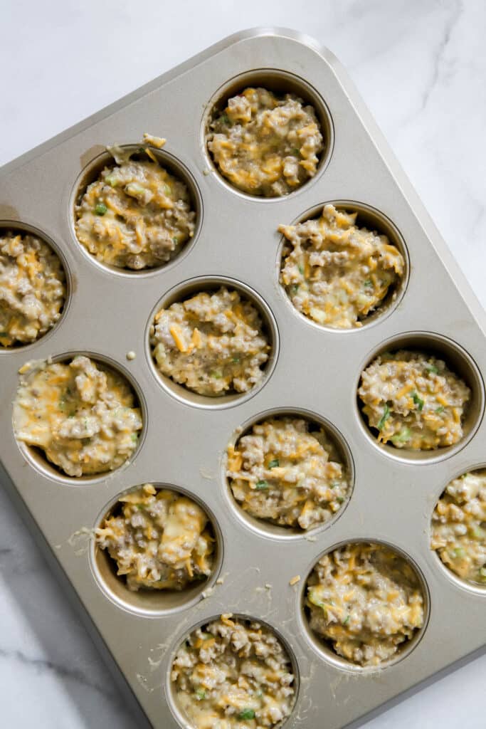 filled muffin cups for easy sausage muffins.