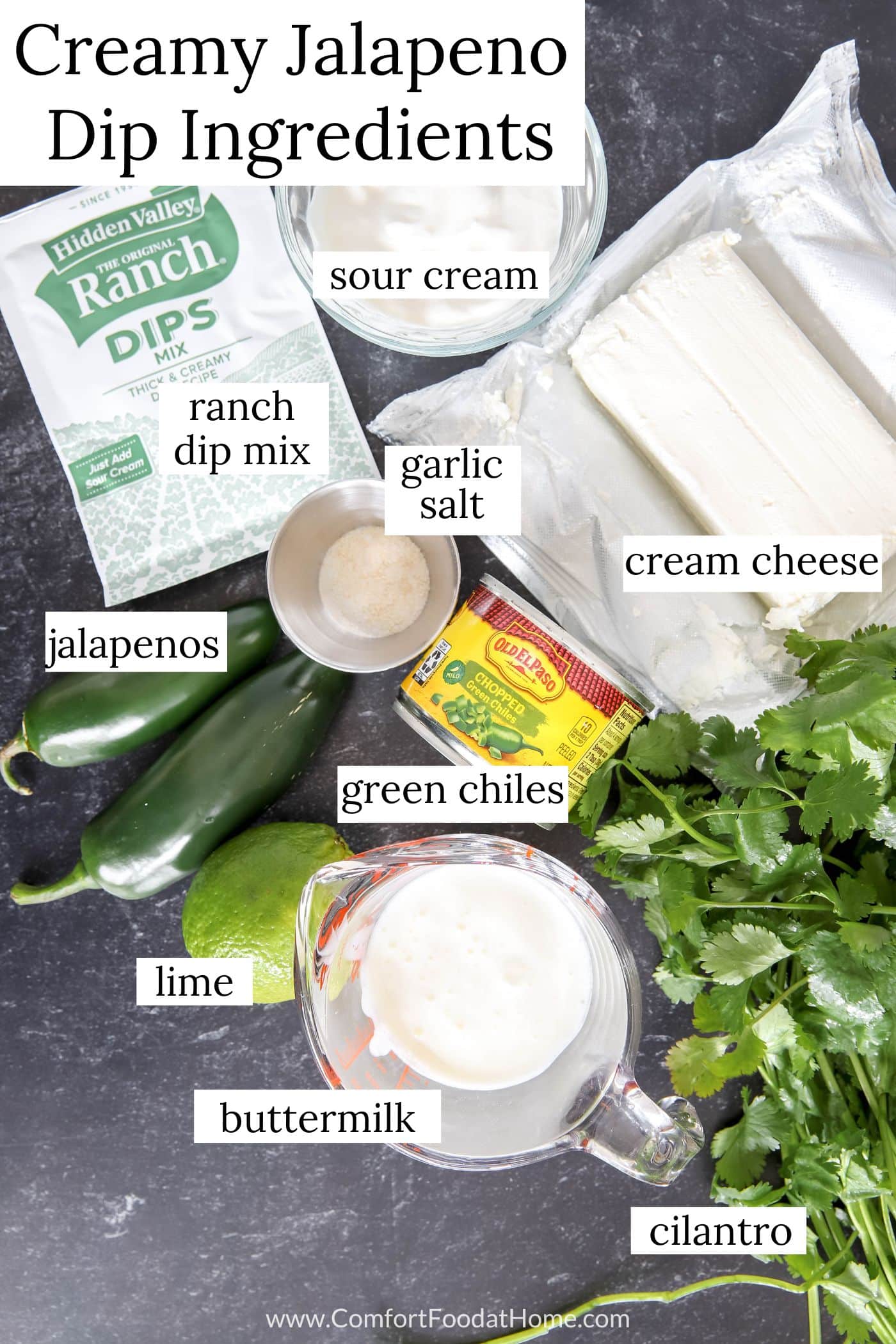 creamy jalapeno dip ingredients.