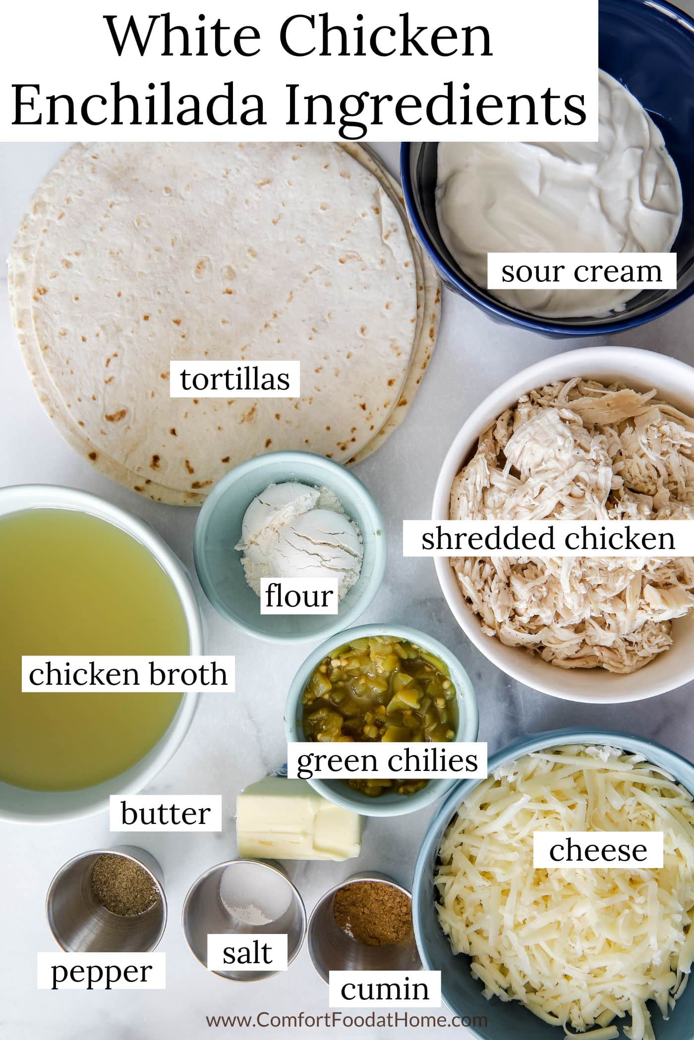 white chicken enchiladas ingredients.