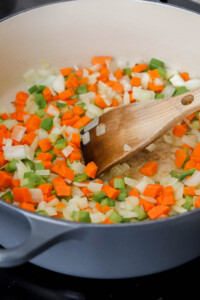 celery and carrots for Bisquick chicken and dumplings recipe