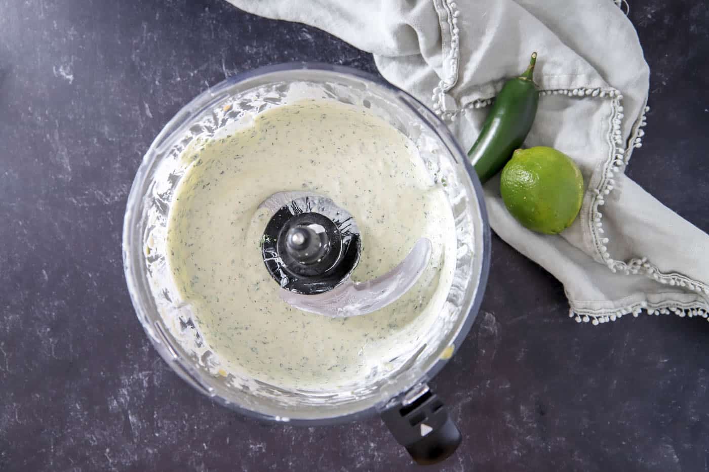 creamy jalapeno dip in food processor
