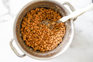 pinto beans in large pot for refried beans.