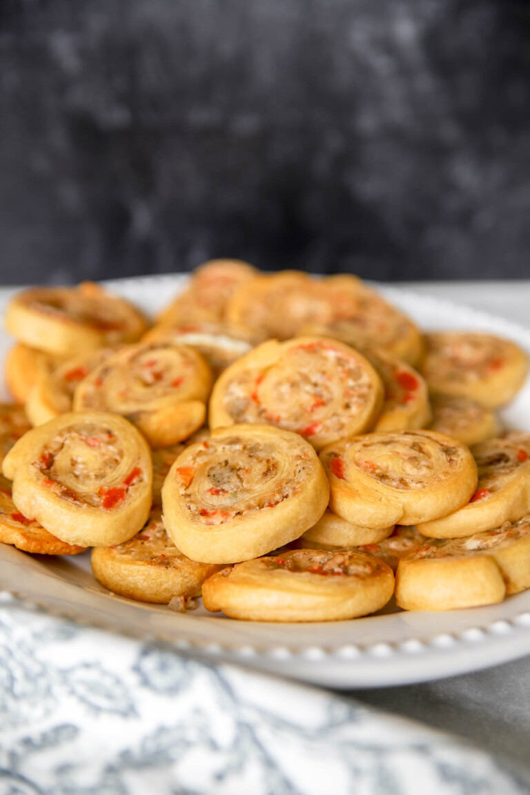 sausage and cheese pinwheels with Rotel
