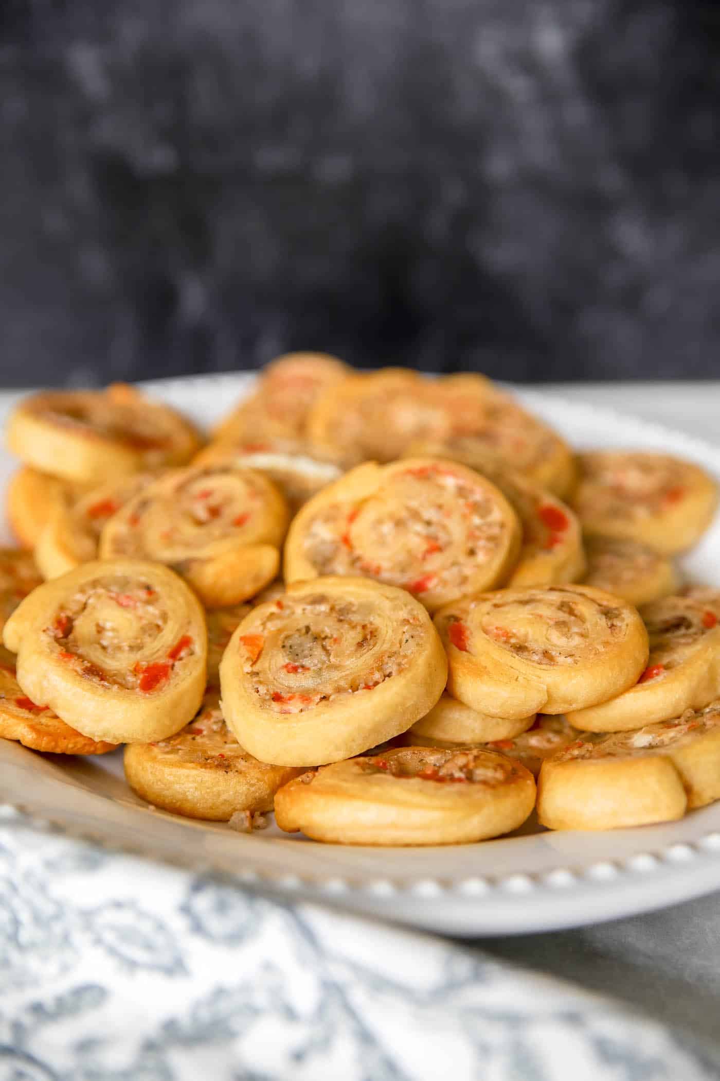 sausage and cheese pinwheels with Rotel