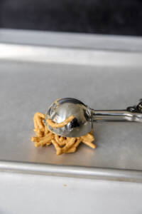 drops of butterscotch candy treats on wax paper