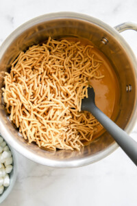 easter nest treats with chow mein noodles and butterscotch