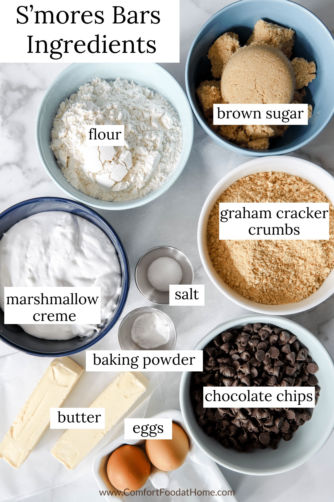 s'mores bars ingredients
