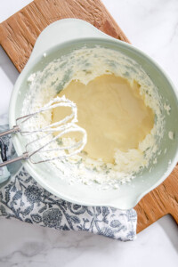 cream cheese and sweetened condense milk for cherry cream cheese pie.