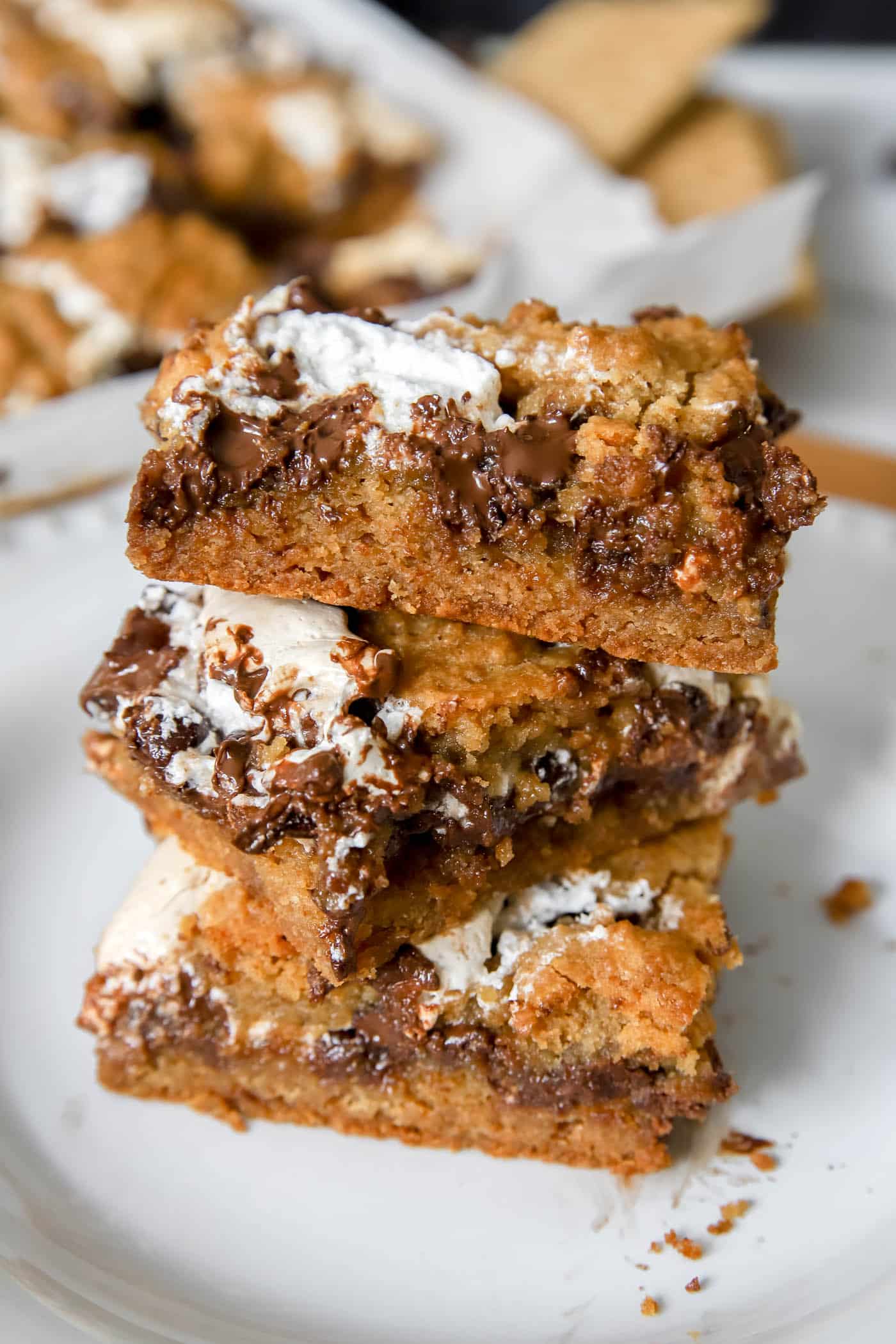 s'mores cookie bars.