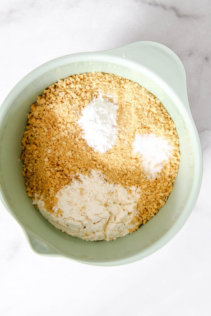 graham cracker mixture for s'mores bars.