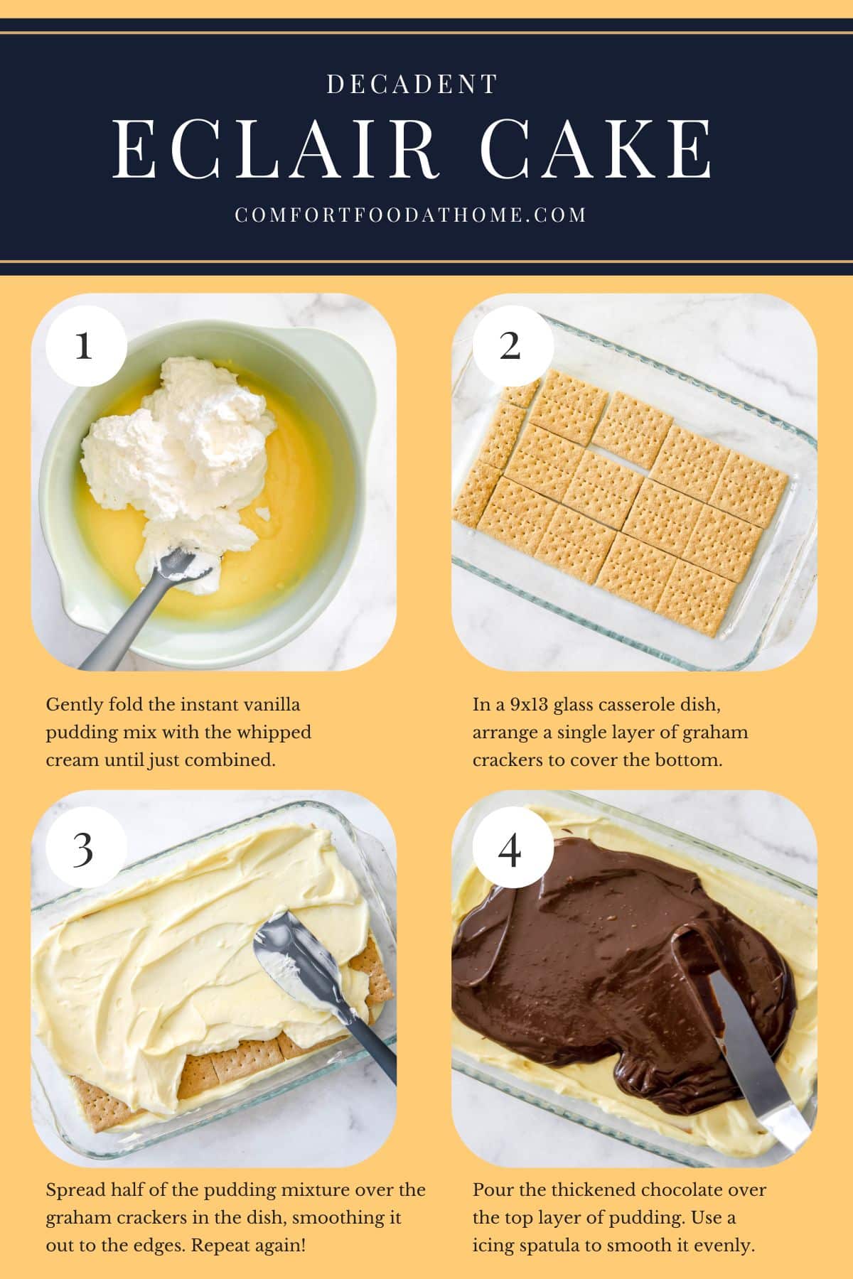 Eclair Cake Recipe Process Steps